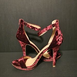 Fashion Nova Elegant Velvet Burgundy Heels